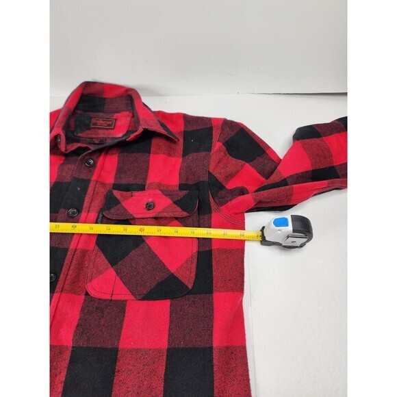 Five Brother Flannel Shirt Buffalo Plaid Men’s M Medium Red Black Lumberjack - Picture 7 of 12
